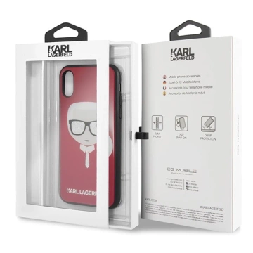 Etui Karl Lagerfeld KLHCPXDLHRE do Apple iPhone X/Xs Iconic Glitter Karl`s Head
